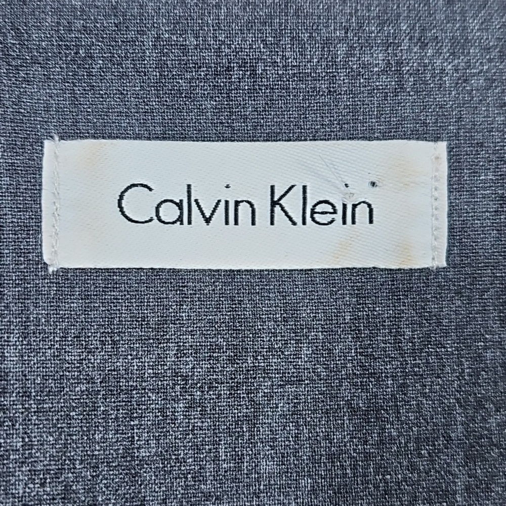 Calvin Klein Charcoal Grey Flutter Ruffle Sleeve Knee Length Sheath Dress - Picture 13 of 16